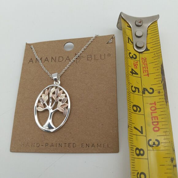 Natural Elements Silver Enameled Tree Necklace - Picture 4 of 4